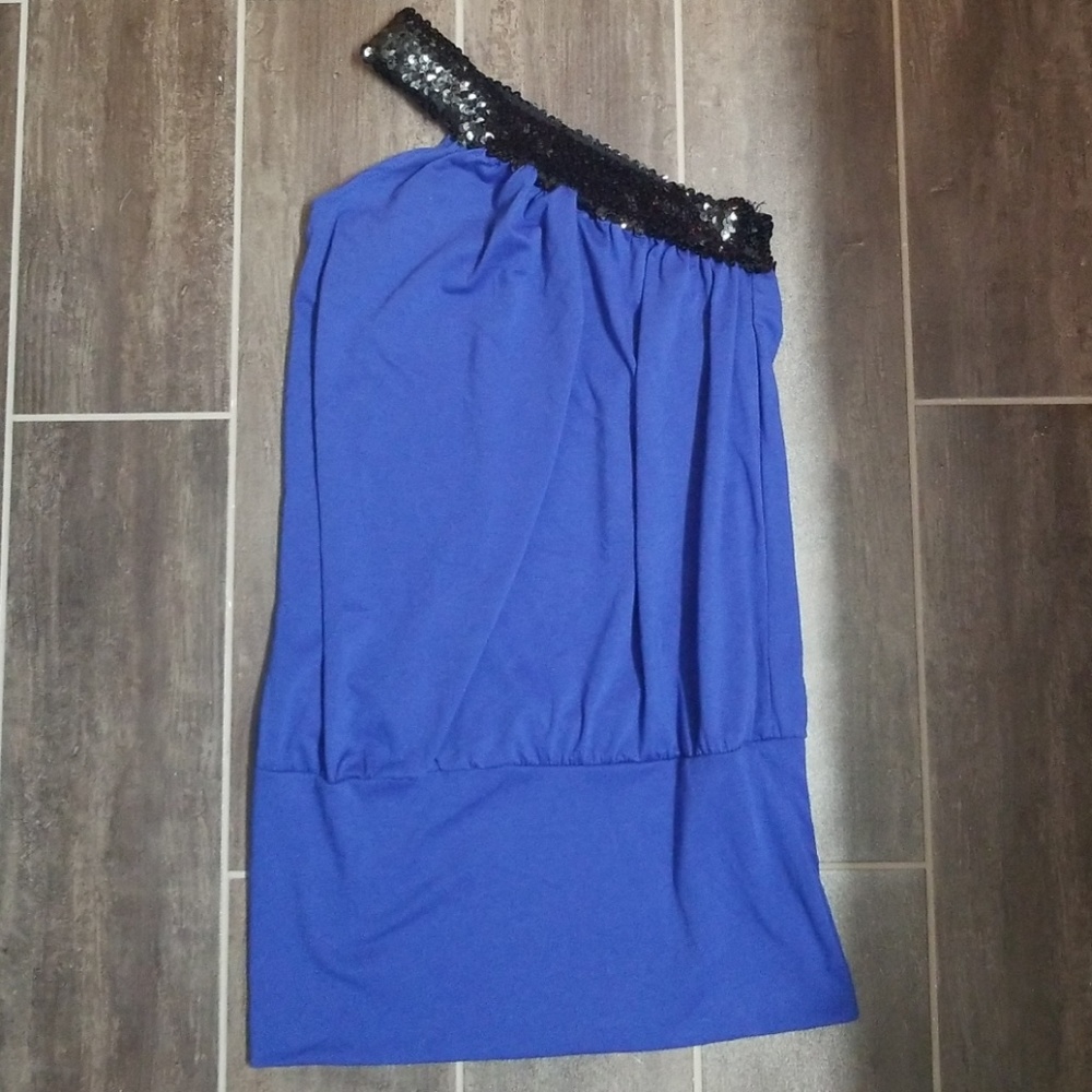 Blue mini dress